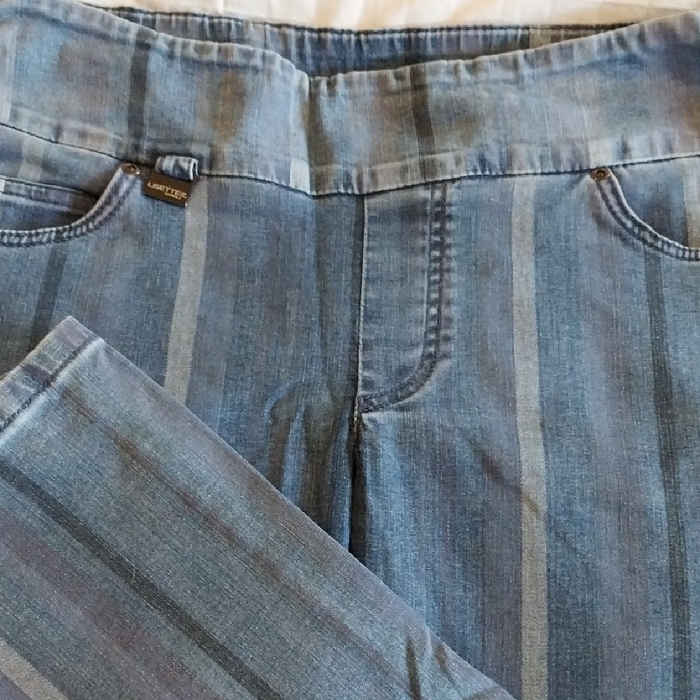 Lisette Striped Jeans Straight Leg Size Large/12